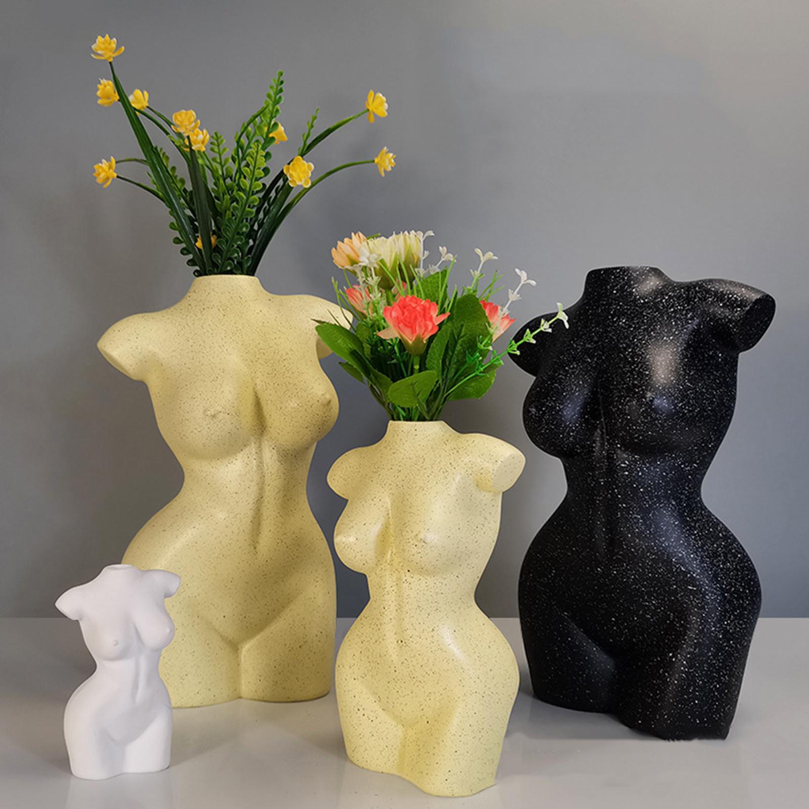 Body Vase Female Form Dry Flower Vase, Body Shaped Sculpture, Resin Plants Planters Boho Style, Indoor Plant Pot, Living Room Bedroom Home Decor