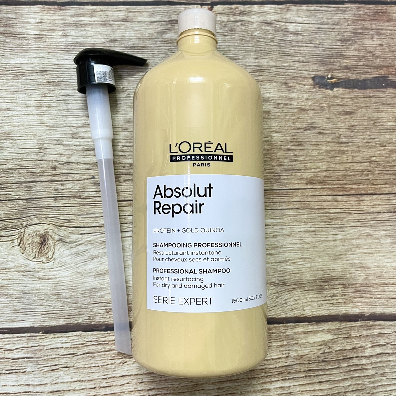 Bộ dầu gội xả L'OREAL SERIE EXPERT Absolut Repair Gold Quinoa phục hồi tóc hư tổn (New 2021) 1500ml/750ml