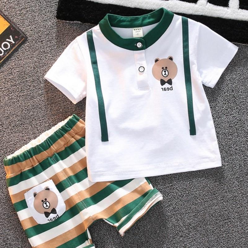 Bộ Cộc Tay Cho Bé, Bộ Sát Nách Cho Bé Trai Và Bé Gái Hình Gấu Chất Cotton Cao Cấp Anh Store