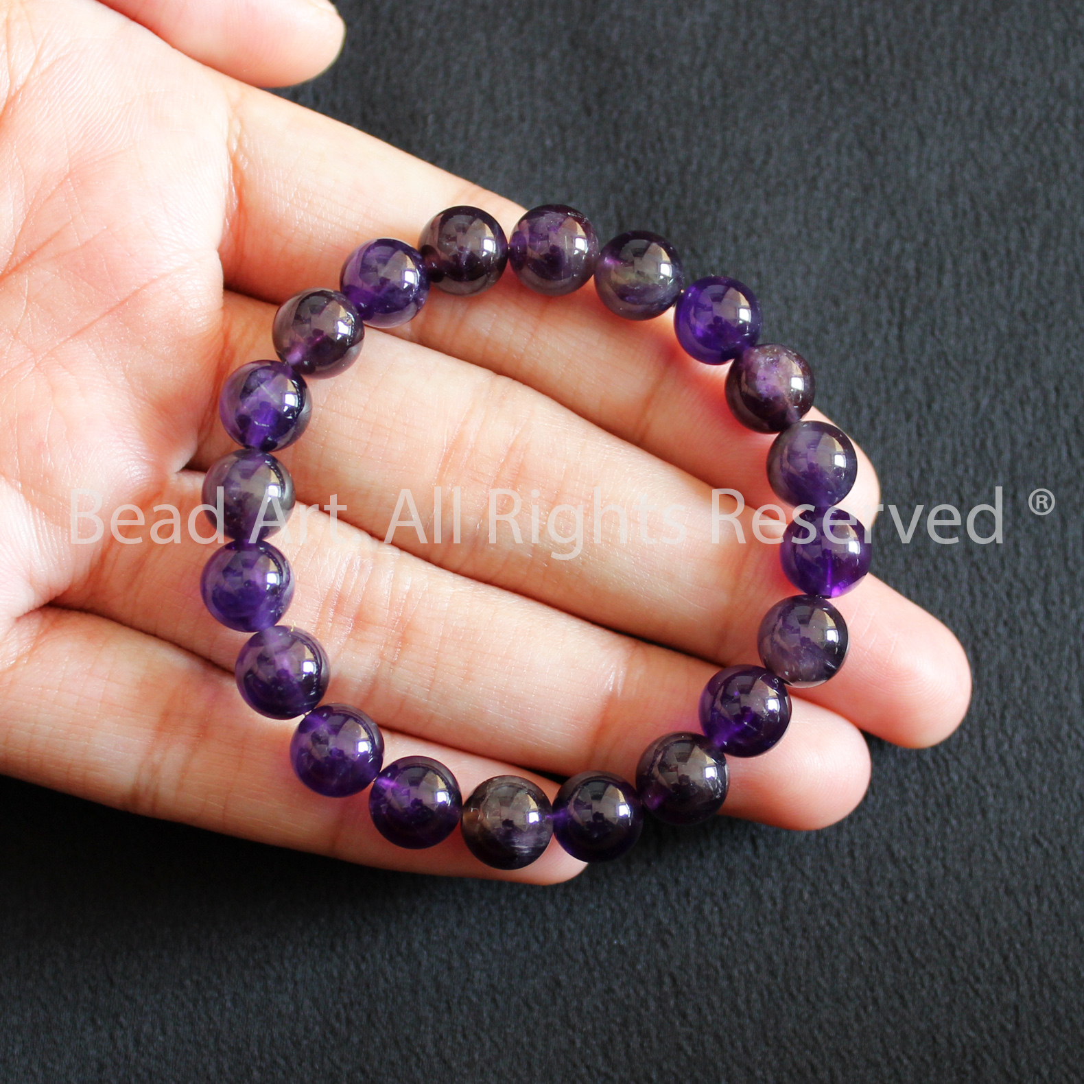 Vòng Tay 8MM Đá Thạch Anh Tím Đậm, Amethyst Tự Nhiên, Vòng Tay, Phong Thuỷ, Chuỗi Hạt, Trang Sức, Hợp Mệnh Thổ, Hỏa