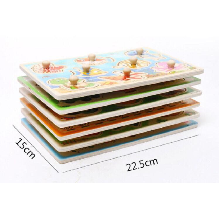 Bảng Ghép Hình Có Núm Phát Triển Tư Duy Cho Trẻ 15x20cm