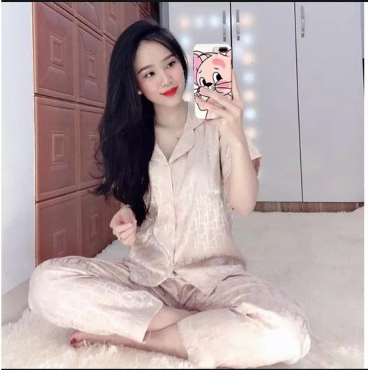 Bộ pijama LỤA cao cấp - quần dài có túi - ẢNH THẬT