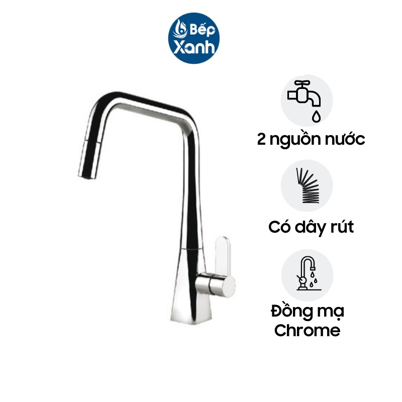Vòi Rửa Chén Hafele HYDROS HT20-CH1P241 570.82.220 - Vòi Dây Rút - Hàng Chính Hãng