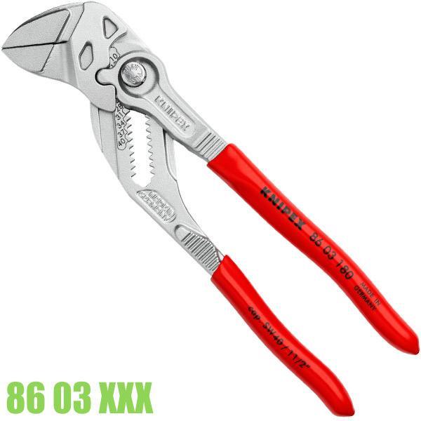 Kìm mỏ lết ngàm song song mạ Crom 5-16 inch cán đỏ, KNIPEX 86 03 250