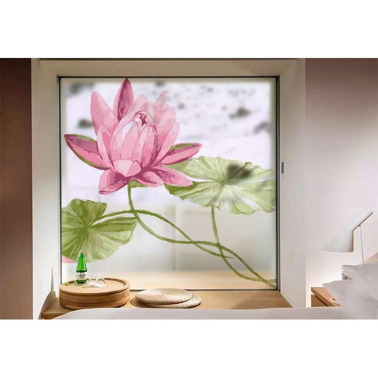 Decal Dán Kính Cao Cấp - Bông Sen Lớn