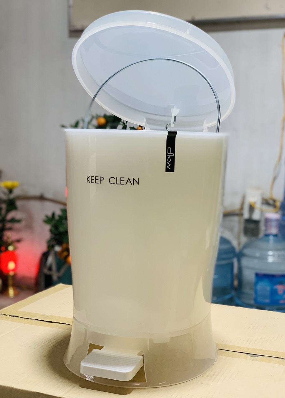 Thùng rác DKW 2 lớp có chân đạp, làm từ nhựa PP cao cấp đảm bảo độ bền - nội địa Thái Lan