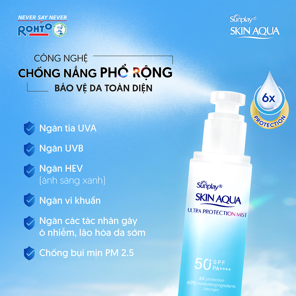 Xịt chống nắng bảo vệ đa chiều Skin Aqua Ultra Protection Mist 60ml