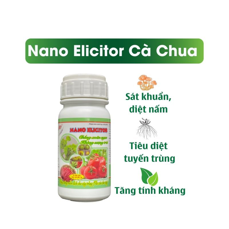 Nano Elicitor Cà Chua Sinh Học AT 250ml Chống Xoăn Ngọn, Không Sượng Trái Cà Chua Ớt, Kích Kháng Virus