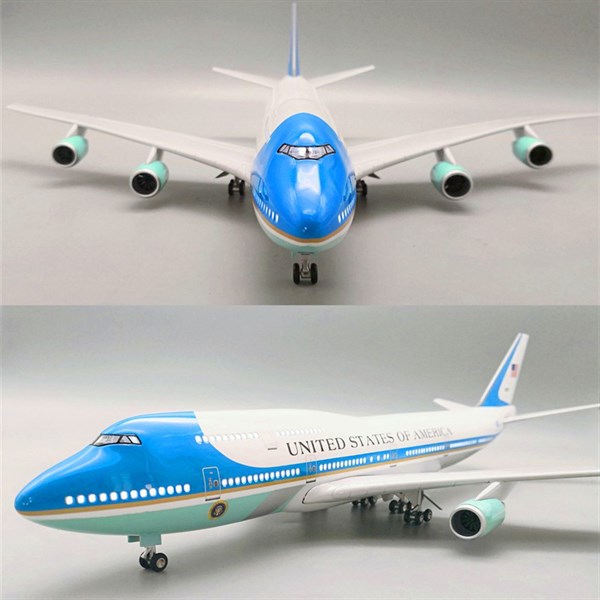 Mô hình máy bay Air Force One B747 United States of American 47 cm có đèn led bánh xe