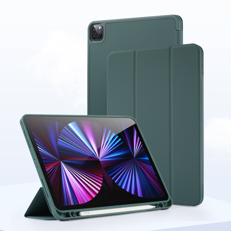 Bao Da iKAKU cho iPad Air4/ Air5 10.9inch, iPad Pro M1/M2 11inch nắp gập khay TPU dẻo có khay bút Pencil