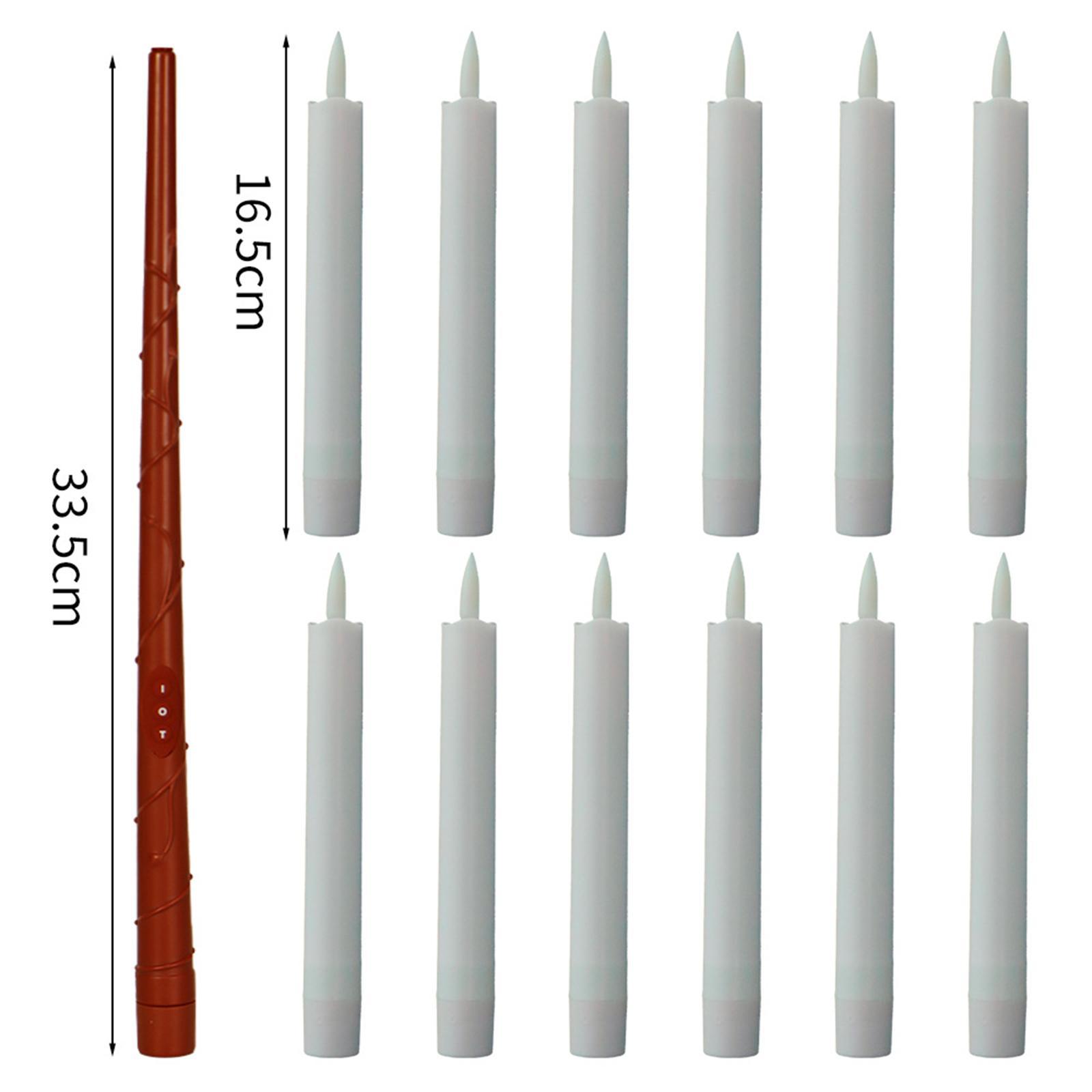 12 Pieces Flameless Floating Candles Ornament LED Electric Candles Hanging Candles for Halloween Festival Table Decoration