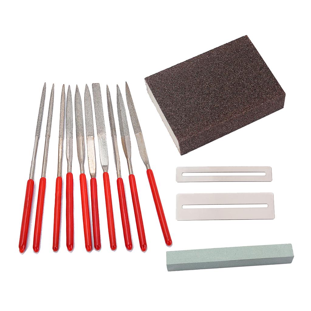 14 cái/bộ Đàn Guitar Nhạc Cụ Dụng Cụ Sửa Chữa Mài Ngòi Thường Tập Tin Tấm Bảo Vệ