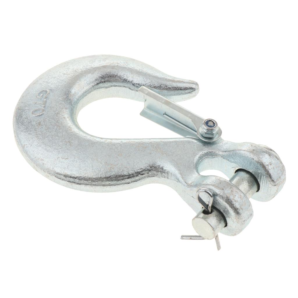5/16 Inch Swivel Lift Chain Hook 304 Stainless Steel Fork Head Hook with Safety Lock for Upgrading The ATV Trailer for Towing Winch