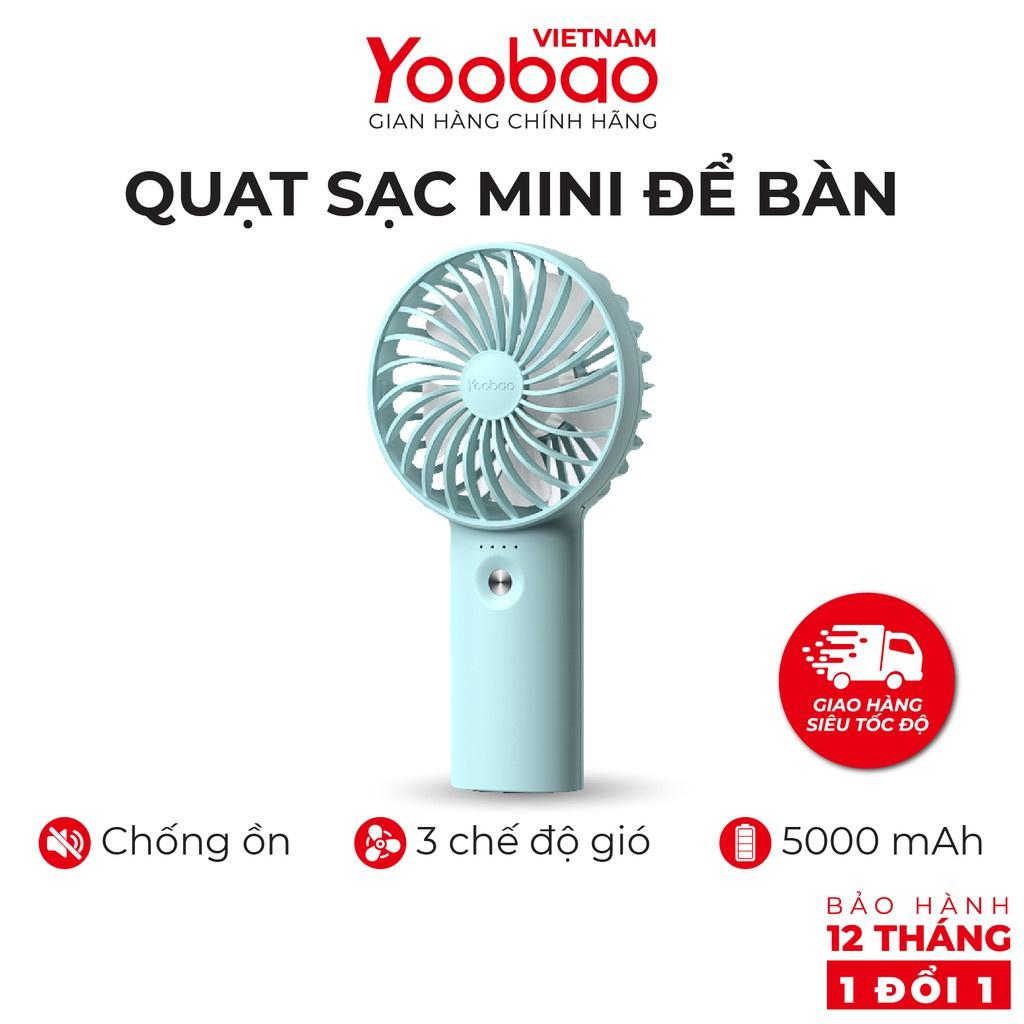 Quạt sạc mini để bàn làm việc YOOBAO F3 Pro 6000mAh Kiêm sạc dự phòng - Hàng nhập khẩu