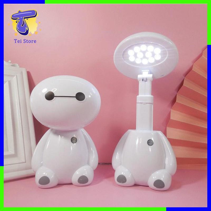 Đèn học để bàn tích điện cho bé, mô hình BAYMAX mini, chân sạc thông minh JT09