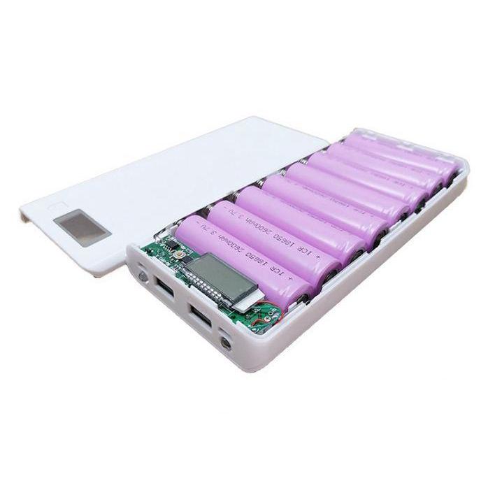 Box sạc dự phòng 8 khe pin dùng pin 18650 khung pin dự phòng, mạch sạc dự phòng, mạc