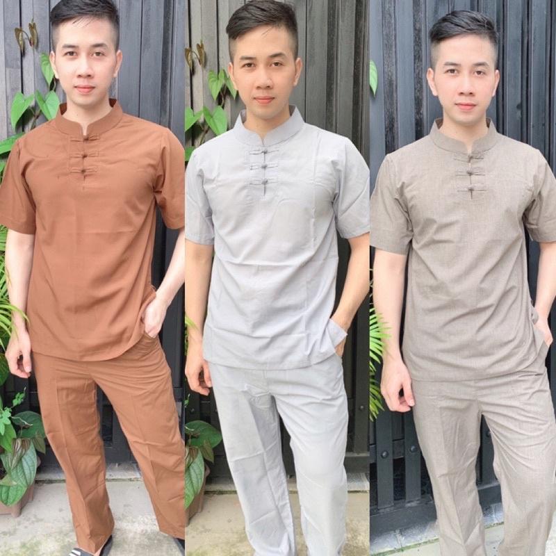 ĐỒ LAM ĐI CHÙA Mẫu Cổ Tàu 3 Nút Nam