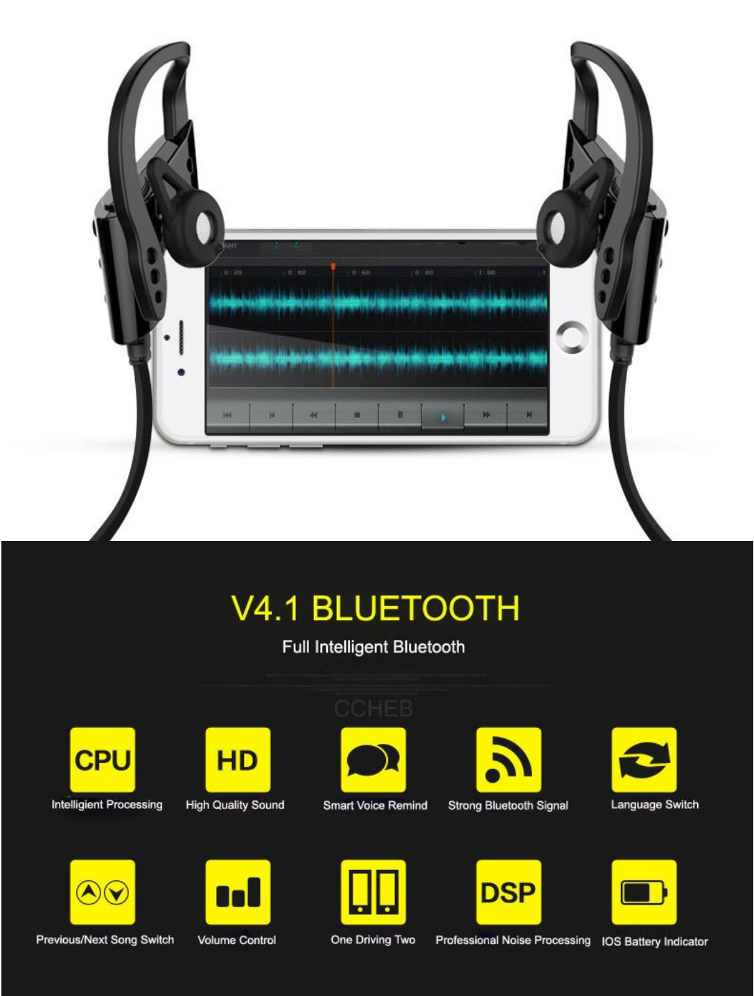 Tai nghe Bluetooth S501 chống nước thể thao - Hàng nhập khẩu PKCB