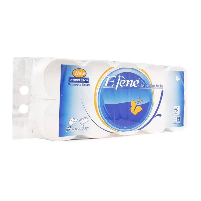 Giấy vệ sinh Elene xanh 10 cuộn 3 lớp không lõi