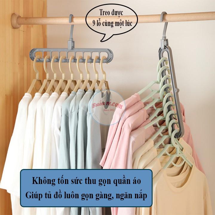 COMBO 5 MÓC TREO QUẦN ÁO ĐA NĂNG THÔNG MINH 9 LỖ TIẾT KIỆM DIỆN TÍCH br00472