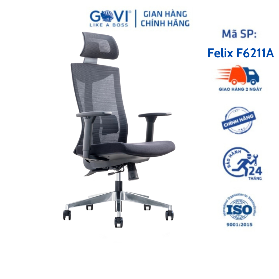 Ghế công thái học GOVI Felix F6211A - Thiết kế bảo vệ sức khỏe