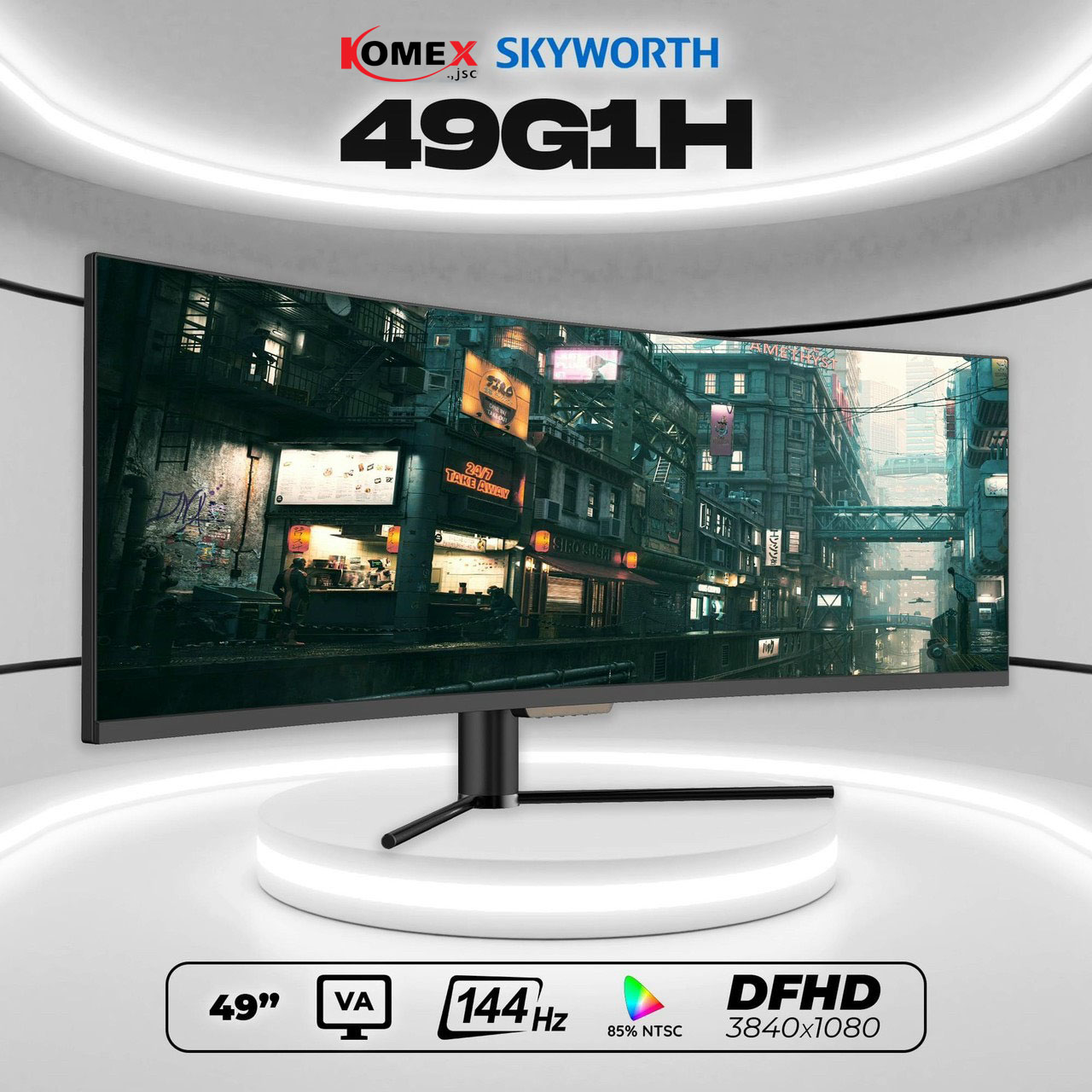 Màn hình Games với tần số quét 144Hz. Tỉ lệ màn hình 32:9 49&quot; &amp; CONG Tích hợp loa- HÀNG CHÍNH HÃNG