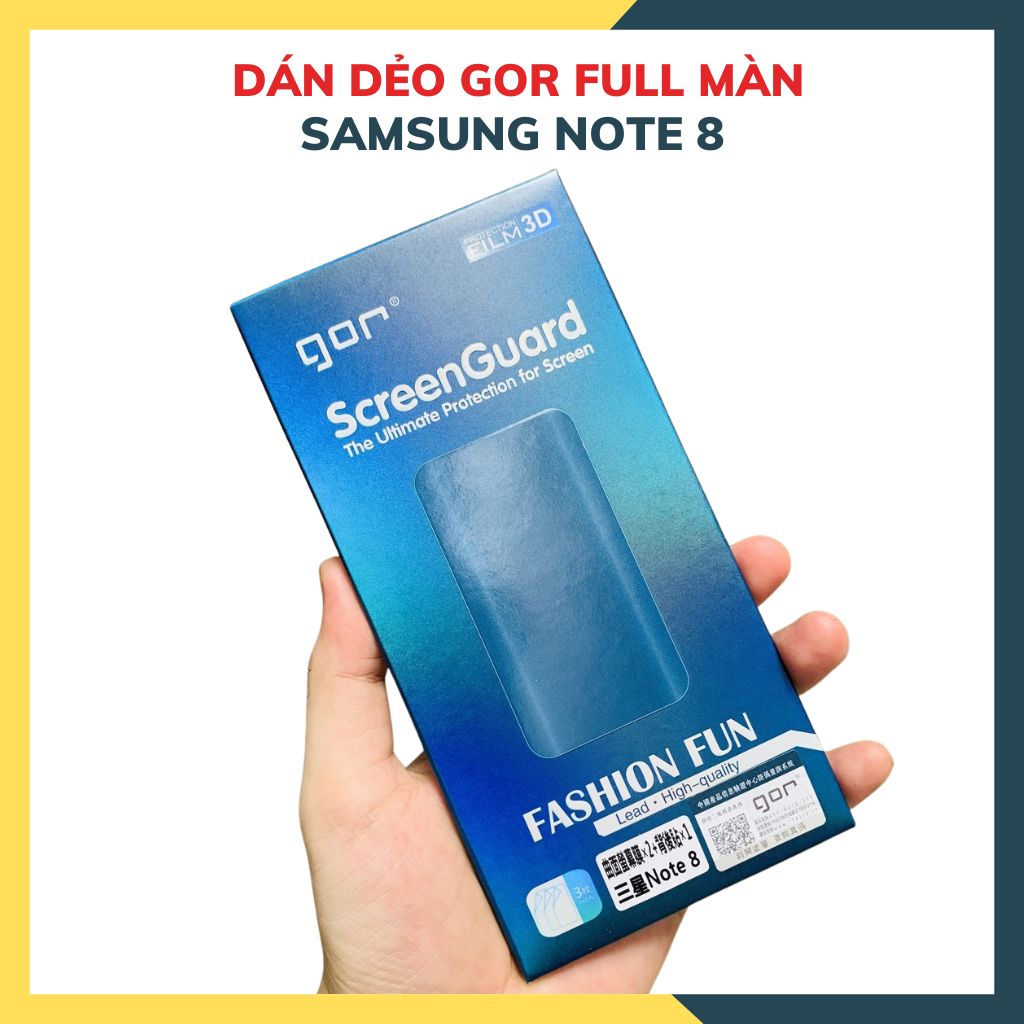 Dán dẻo GOR full màn hình 3D dành cho samsung note 8 trong suốt, bảo vệ màn hình - hàng nhập khẩu
