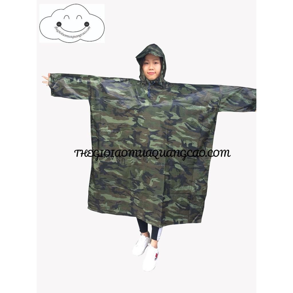 Áo mưa cánh dơi xẻ tà 1m4, màu lính cá tính