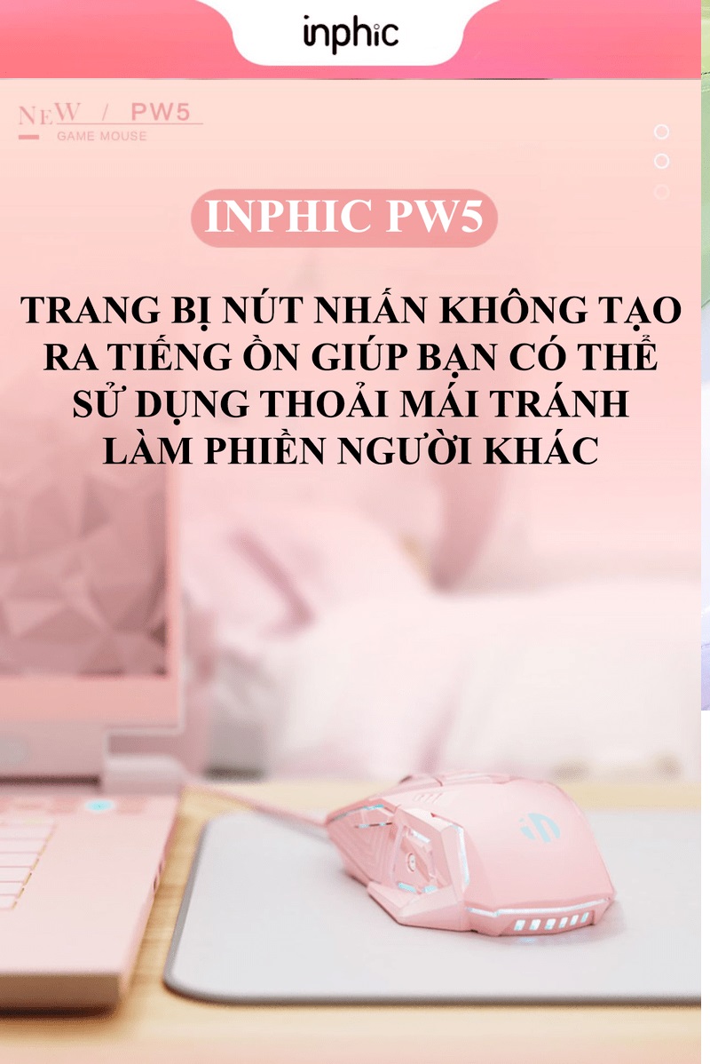 Hình ảnh Chuột chơi game INPHIC PW5 thiết kế chuyên game với độ DPI lên đến 4800 phù hợp với các game thủ- JL-HÀNG CHÍNH HÃNG