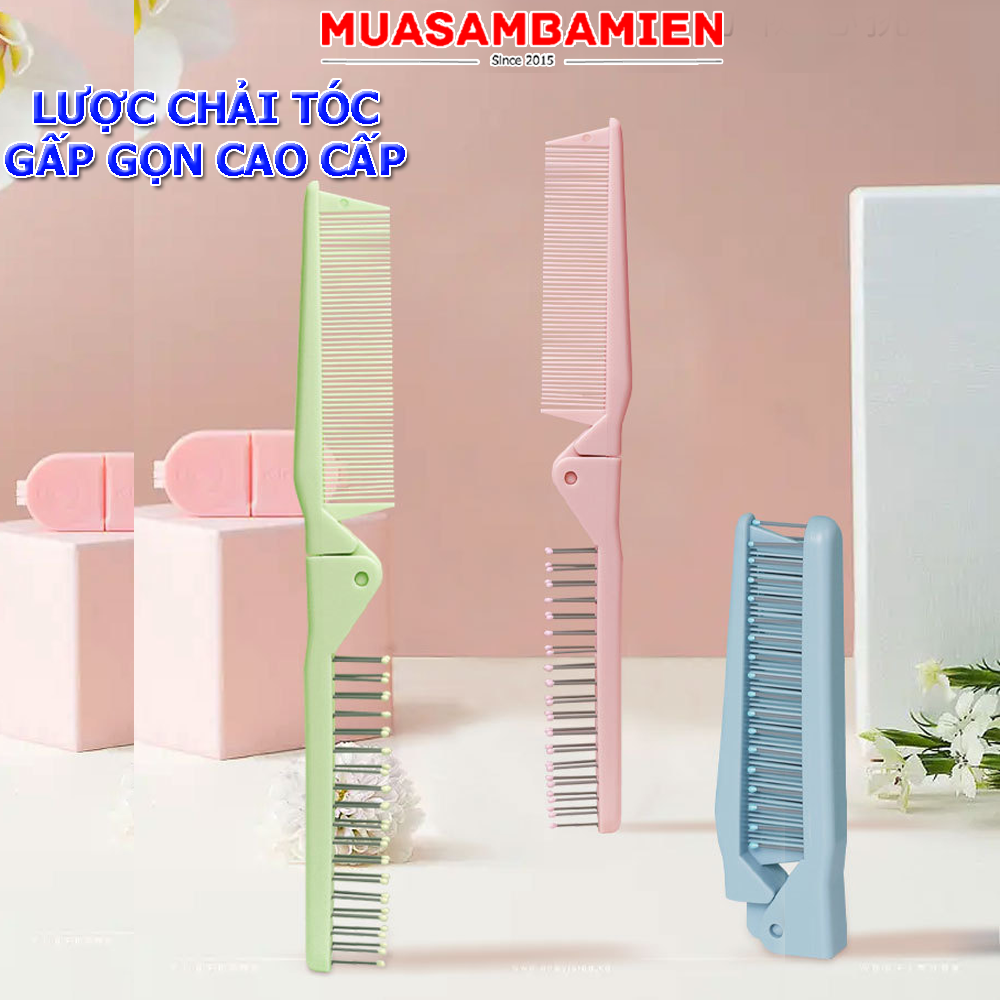 Lược chải tóc mini gấp gọn tiện lợi cao cấp Hair Style, lược gấp mini bỏ túi cao cấp