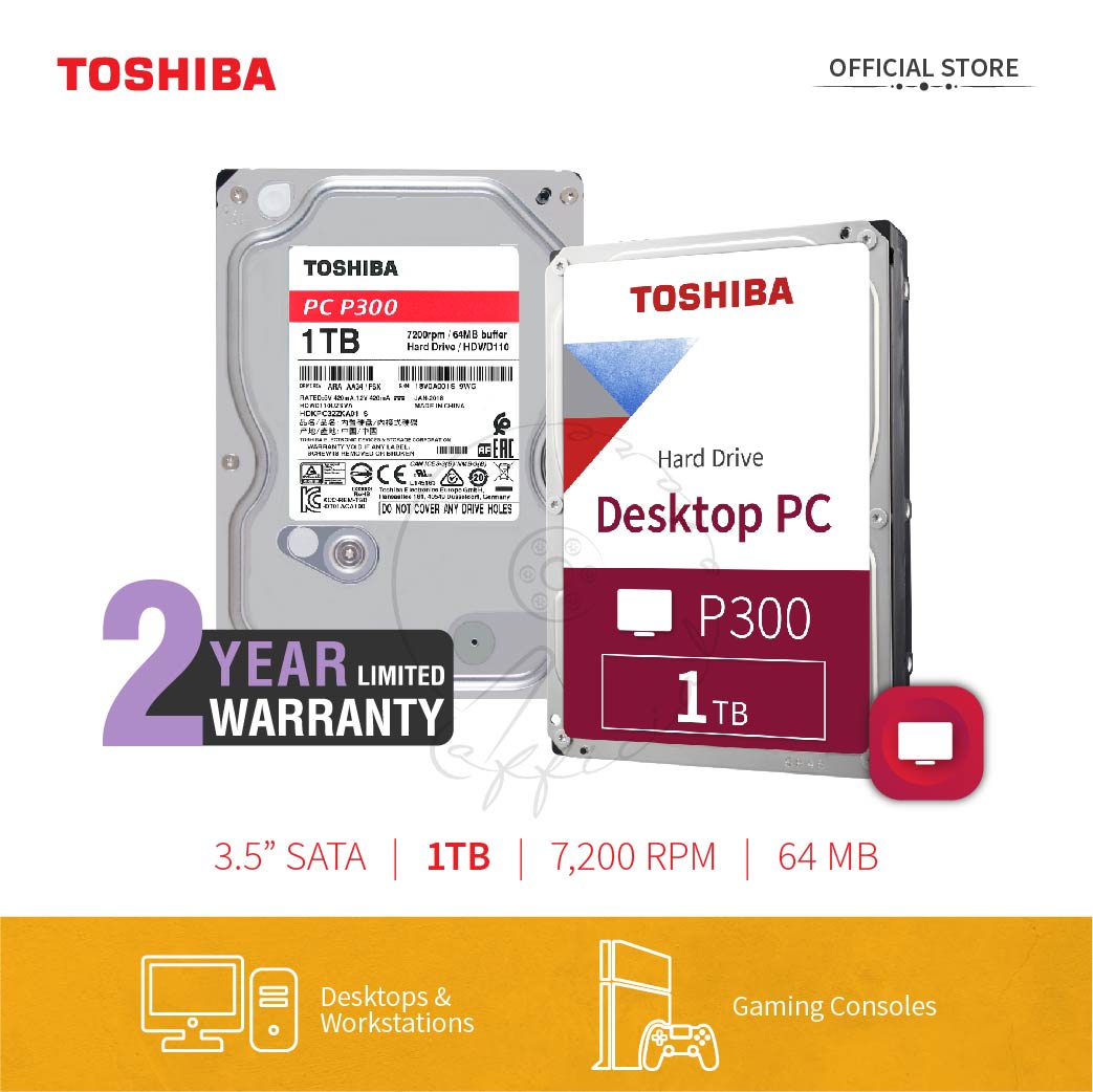 Ổ cứng HDD Toshiba P300 3.5 inch Desktop Hàng Chính Hãng