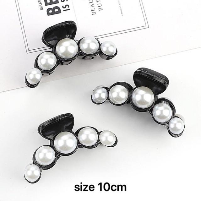 ️cặp cào cho tóc đính hạt châu màu trắng