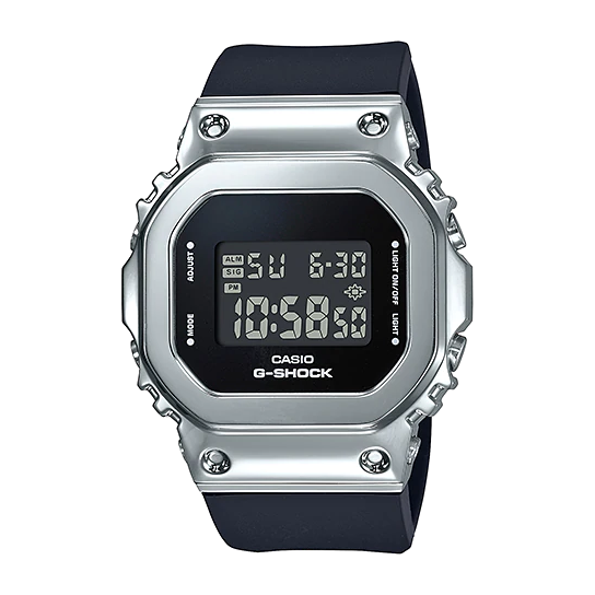 Đồng Hồ Unisex Dây Nhựa Casio G-Shock GM-S5600-1 METALLIC BEZEL | SIZE NHỎ | GM-S5600-1DR