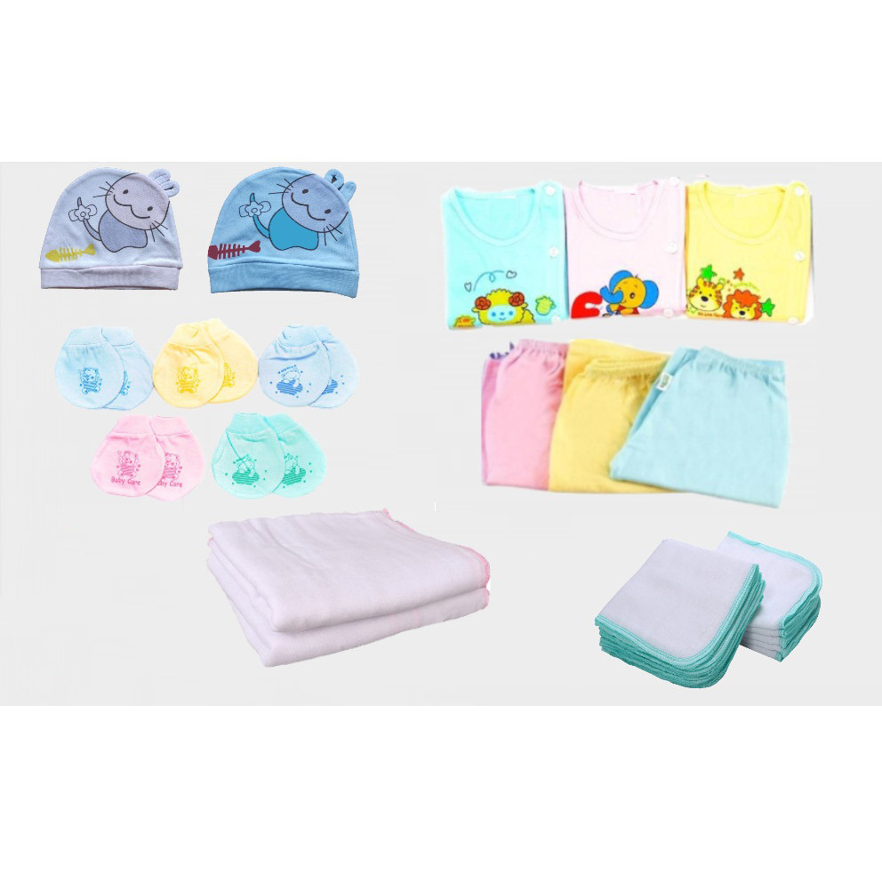 Set 30 món đồ cotton cao cấp cho bé sơ sinh từ 0- 3 tháng