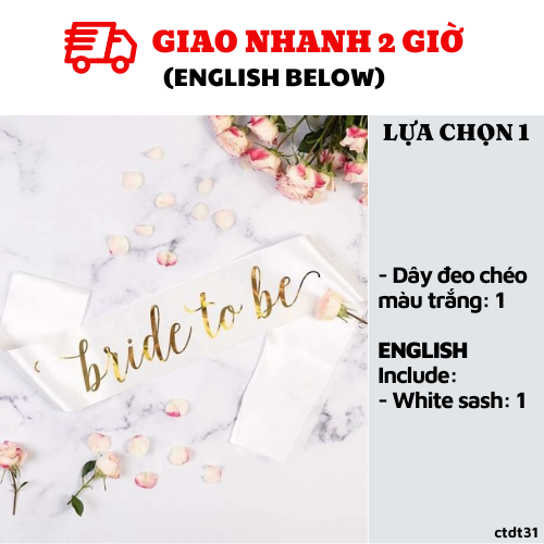 Dây đeo chéo, huy hiệu tiệc chia tay độc thân Bachelorette Party Sash, Badge ctdt31