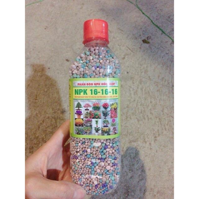 Phân bón chuyên hoa, cây cảnh NPK 16-16-16 chai 500gr tiện lợi
