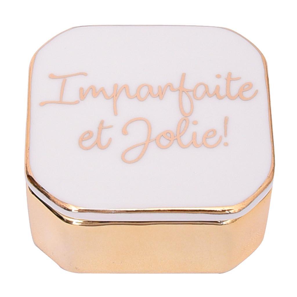 Mini Travel Jewelry Ceramic Box Cosmetic Makeup Display Organizer Case Pink