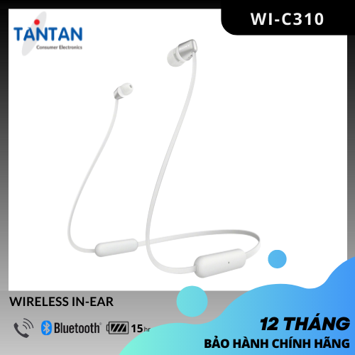 Tai Nghe BLUETOOTH 5.0 Sony WI-C310 | Siêu nhẹ 19g - Pin 15h - Sạc nhanh - Nghe gọi chất lượng cao - Âm thanh đậm chất | Hàng Chính Hãng