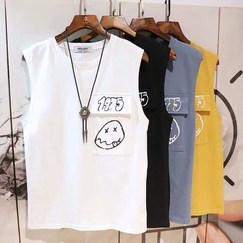 Áo thun hở nách vải thun cotton mềm mịn thấm hút mồ hôi form 75kg