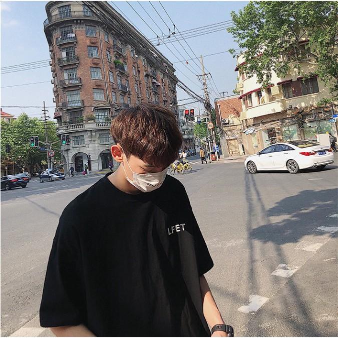 Áo thun nam nữ unisex tay lỡ LF 84, áo phông tay lỡ unisex form rộng oversize streetwear