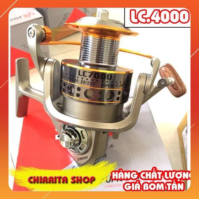 Máy Câu Cá Yumoshi LC 12 Bạc Đạn ĐỦ SIZE 4000, 5000, 6000, 7000 - Hàng Chất Lượng - Giá Bom Tấn