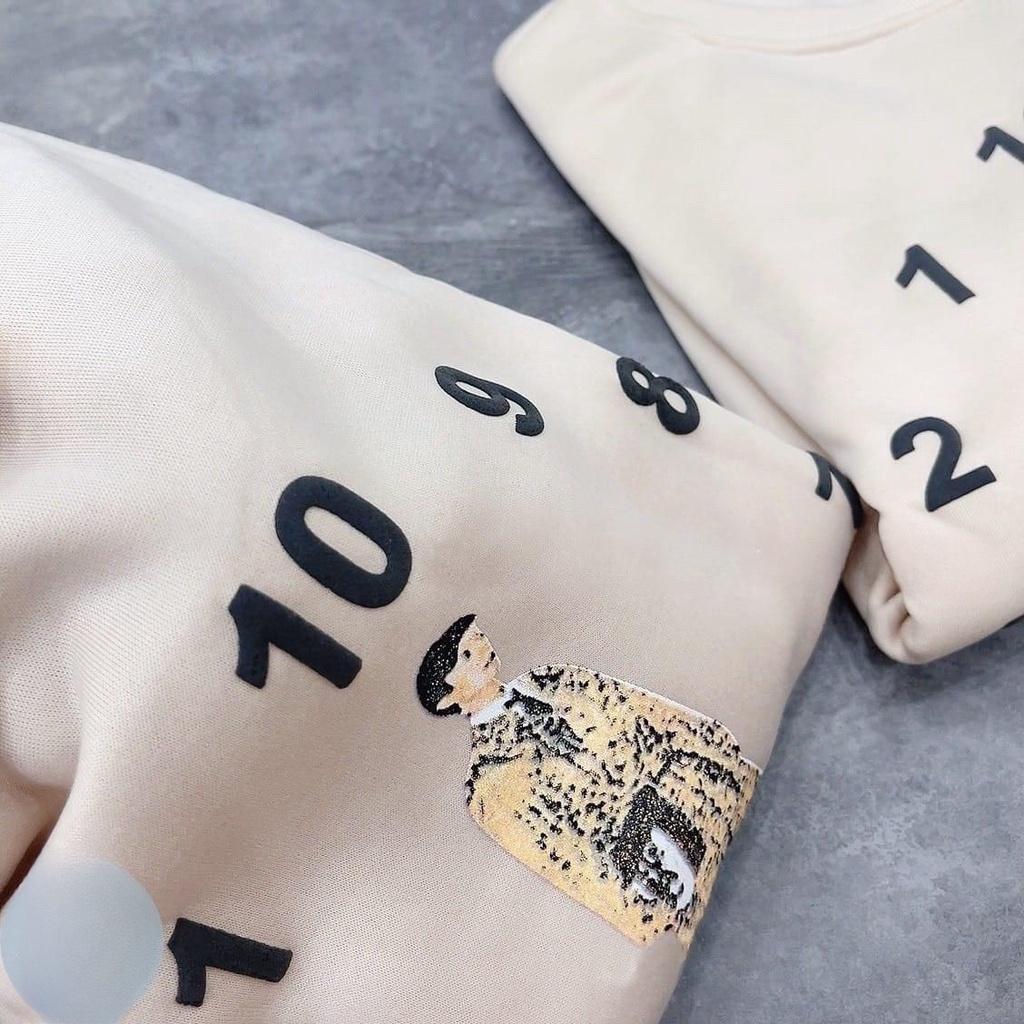 Áo Sweater Nỉ Unisex Nam Nữ In Hình Chàng Trai Đồng Hồ