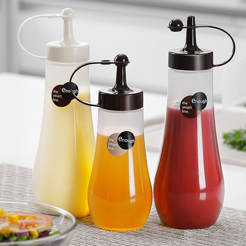 Combo Bình đựng gia vị, nước sốt, nước tương Enough 360ml màu trắng nội địa Nhật Bản