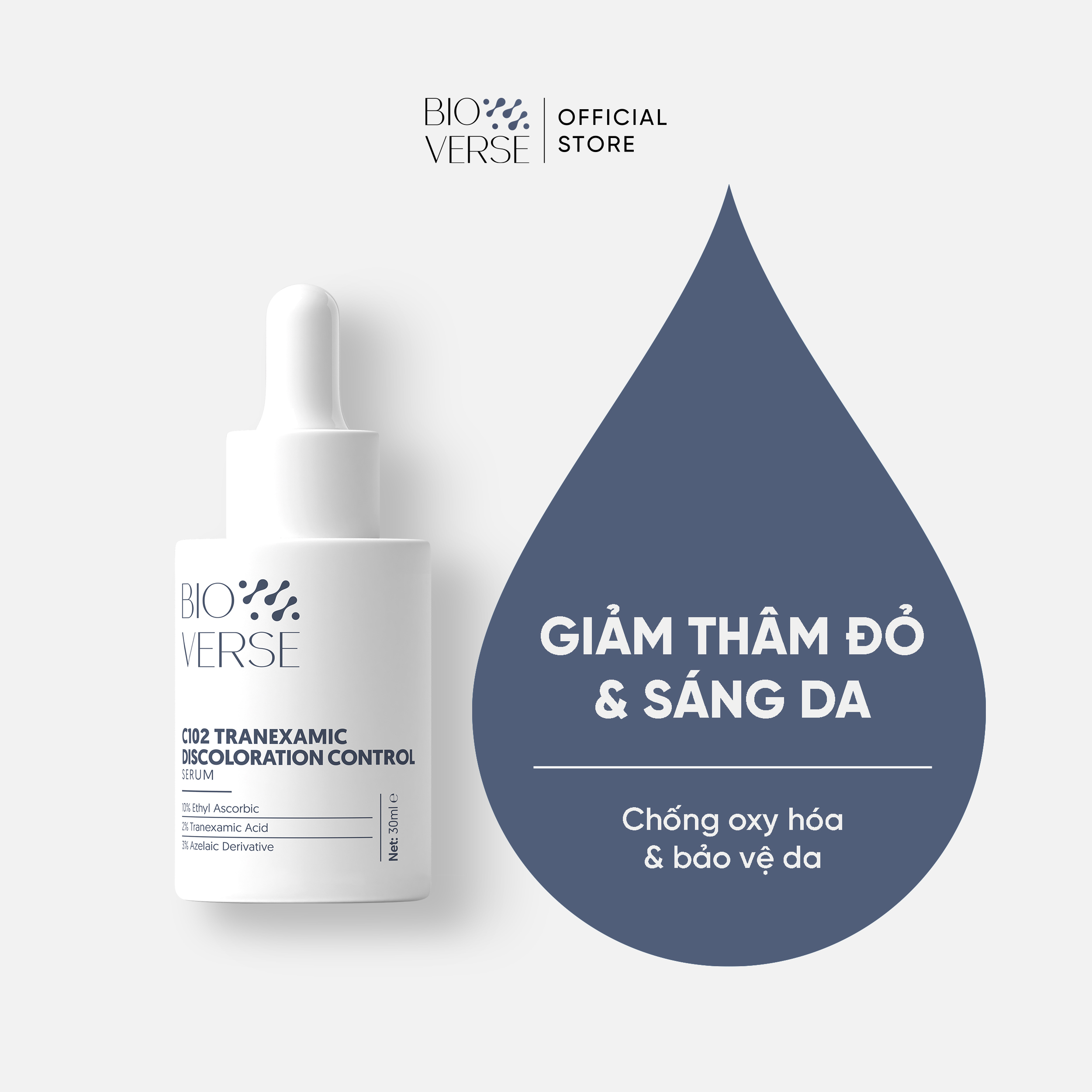 Tinh chất Vitamin C102 hỗ trợ mờ thâm đỏ &amp; chống oxy hóa C102 Tranexamic Discoloration Control Serum 30ml