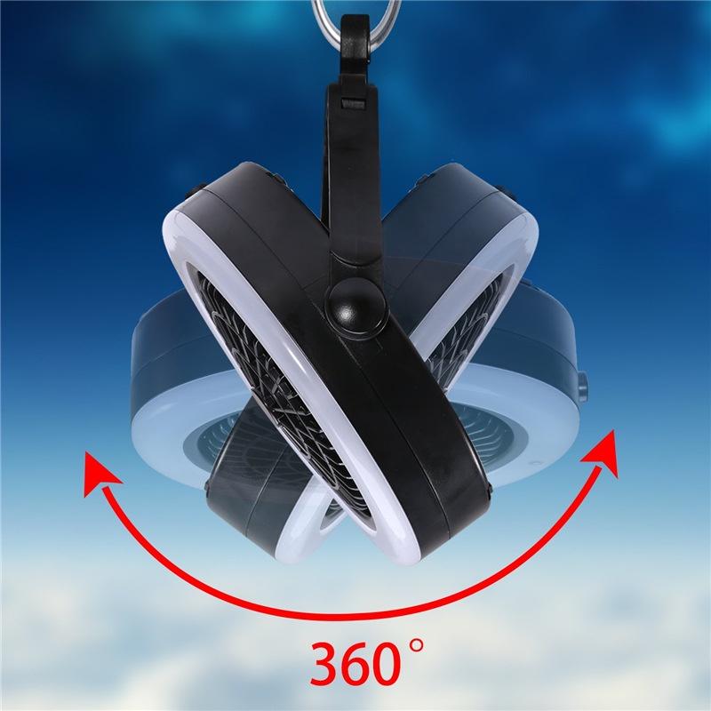 Quạt cắm trại đa năng 3 trong 1 có đèn LED cổng USB