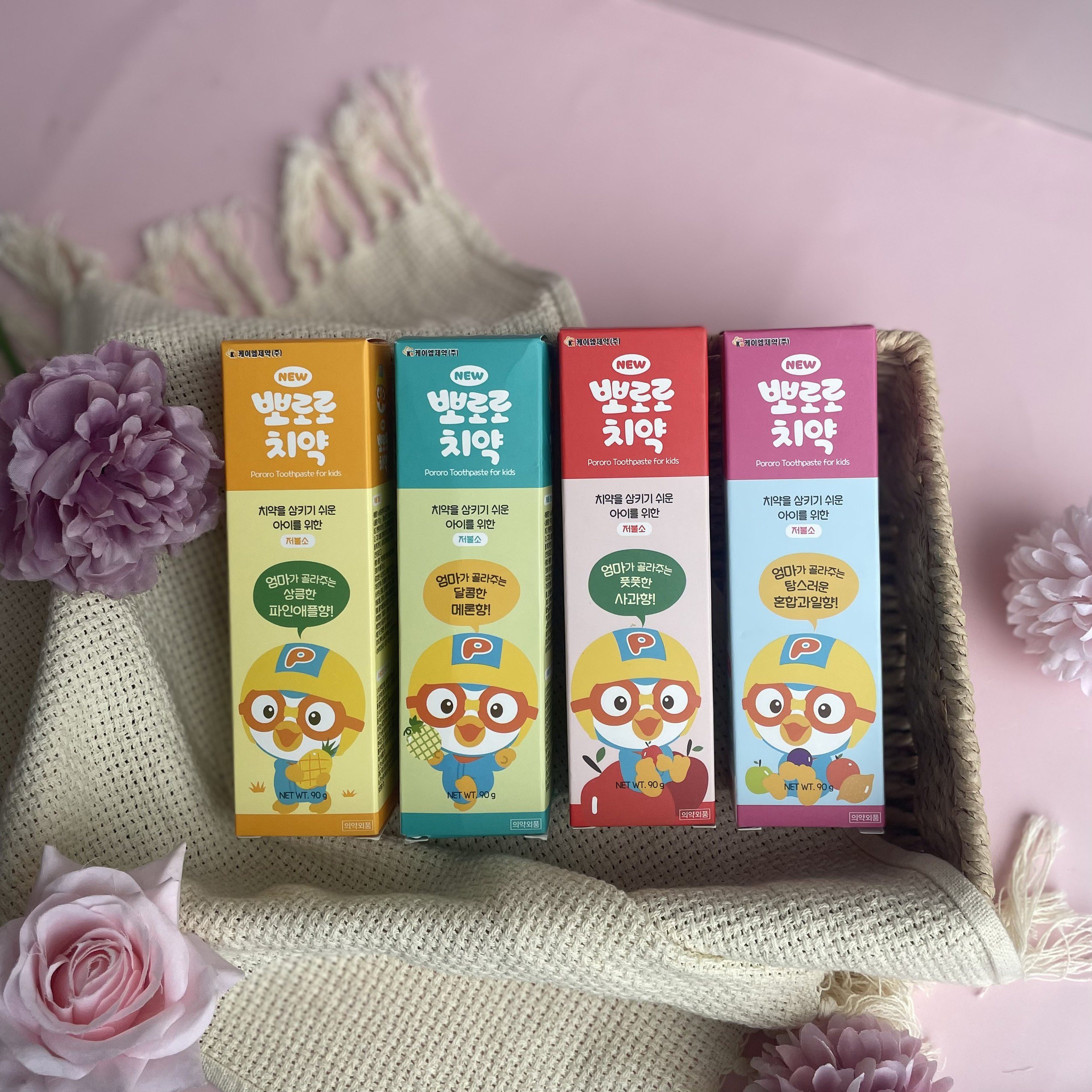 Kem đánh răng Pororo có thể nuốt được cho bé từ 3 tuổi - vị Trái cây mix 90g