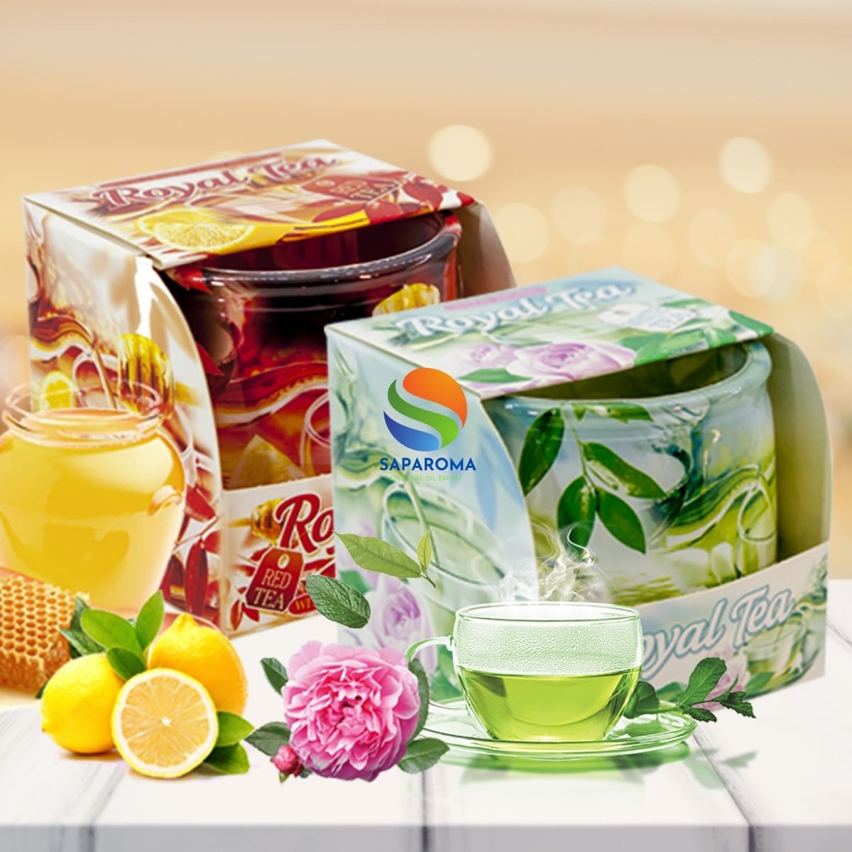 Combo 2 ly nến thơm tinh dầu Bartek Royal Tea 100g - trà hoàng gia, nến trang trí, thơm phòng, thư giãn, hỗ trợ khử mùi