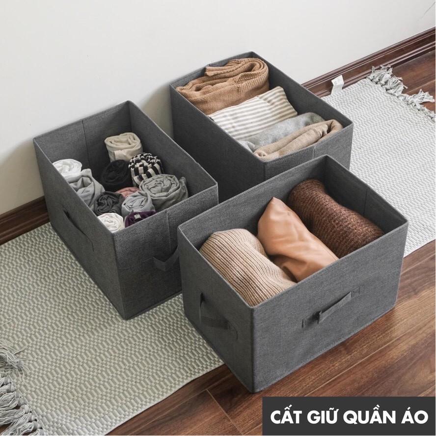 Combo 3 hộp đựng quần áo cao cấp xuất Nhật (38x25xH25cm) Storage Box