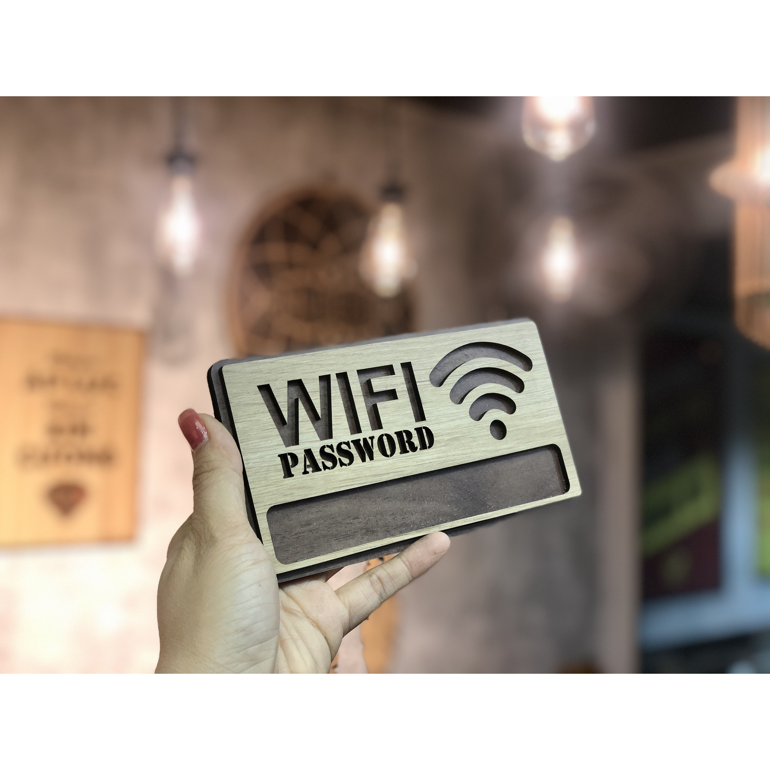 BẢNG WIFI. Gỗ MDF phủ melamine 2 màu tương phản