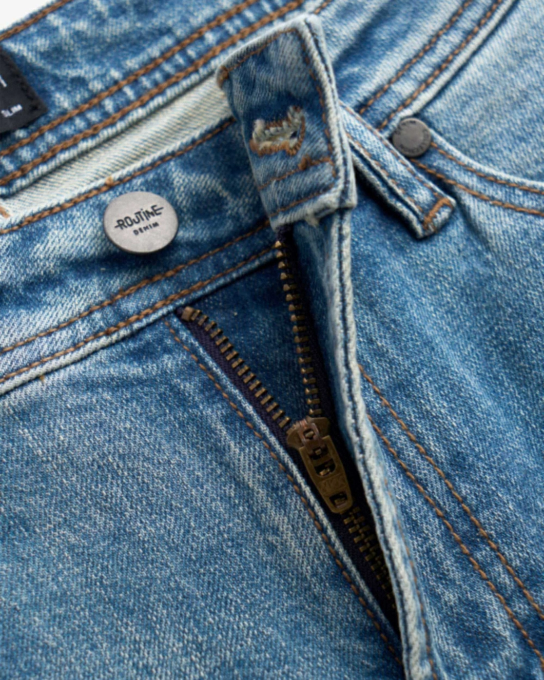 Quần jeans nam ROUTINE màu Xanh M/INDIGO . Form Slim cropped - 10F24DPA007 | LASTORE MENSWEAR